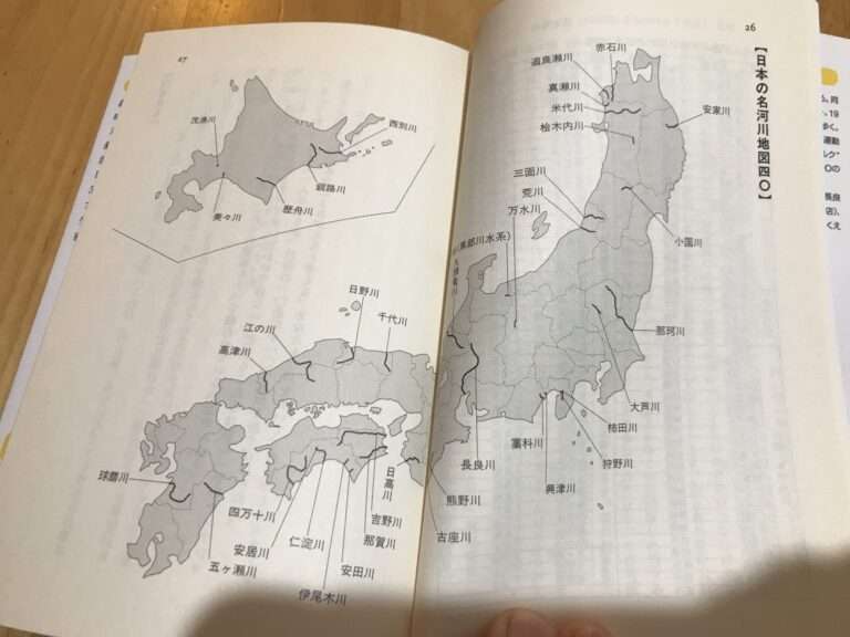 日本の名河川、地図